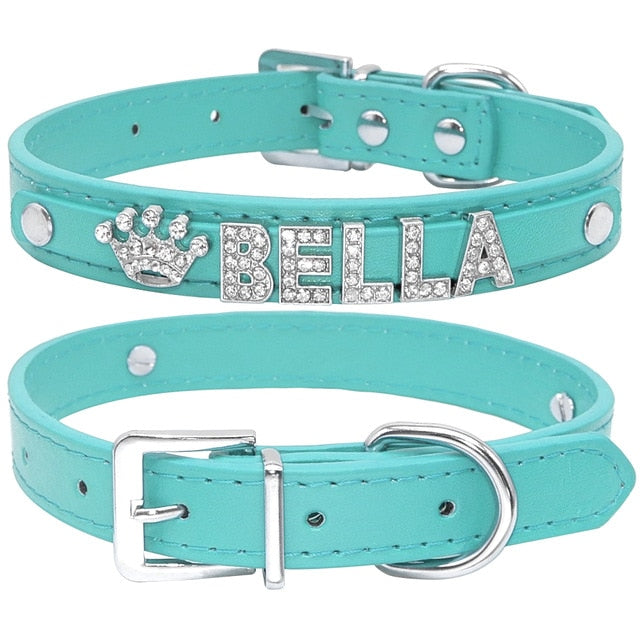 Bling Rhinestone Puppy Dog Collars Personalized Small Dogs Chihuahua Collar