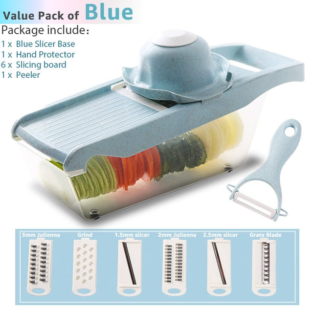 Vegetable Cutter 8 In 1 6 Dicing Blades Slicer Shredder