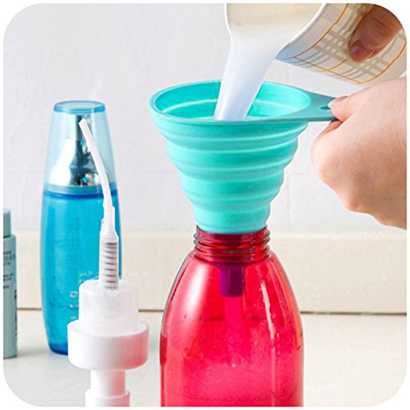 Mini Silicone Folding Funnels Foldable