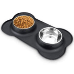 Pet Dog Bowl Puppy Cat Feeding Stainless Steel Dish Pet